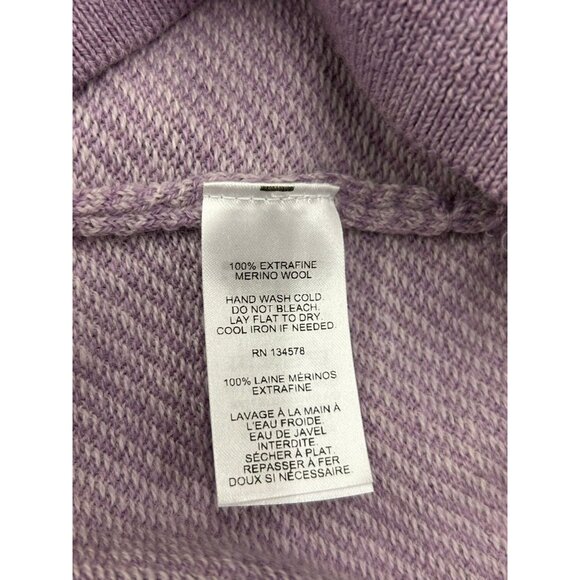 Vineyard Vines Women's Sweater 1/4 Zip 100% Extra Fine Merino Woll Large Purple - Picture 7 of 13